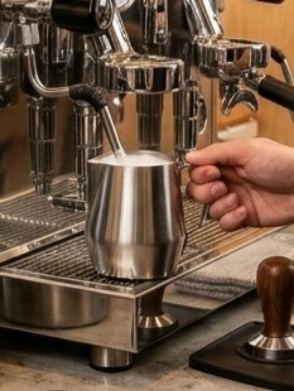 Stainless Steel Coffee Frother Pitcher Creamer Pot Server 16 OZ Milk Frothing